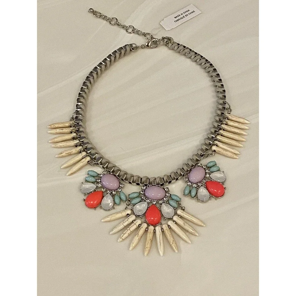 Anthropologie Neon Pop Tribal Statement‎ Necklace